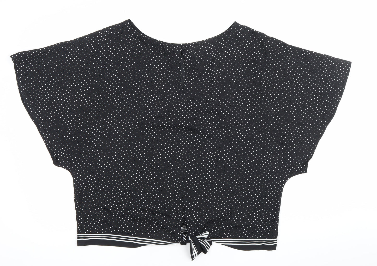 Womens UK Size 18 The Collection Debenhams Black Cropped Blouse