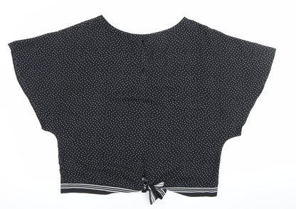 Womens UK Size 18 The Collection Debenhams Black Cropped Blouse