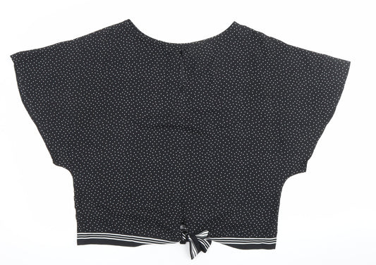 Womens UK Size 18 The Collection Debenhams Black Cropped Blouse