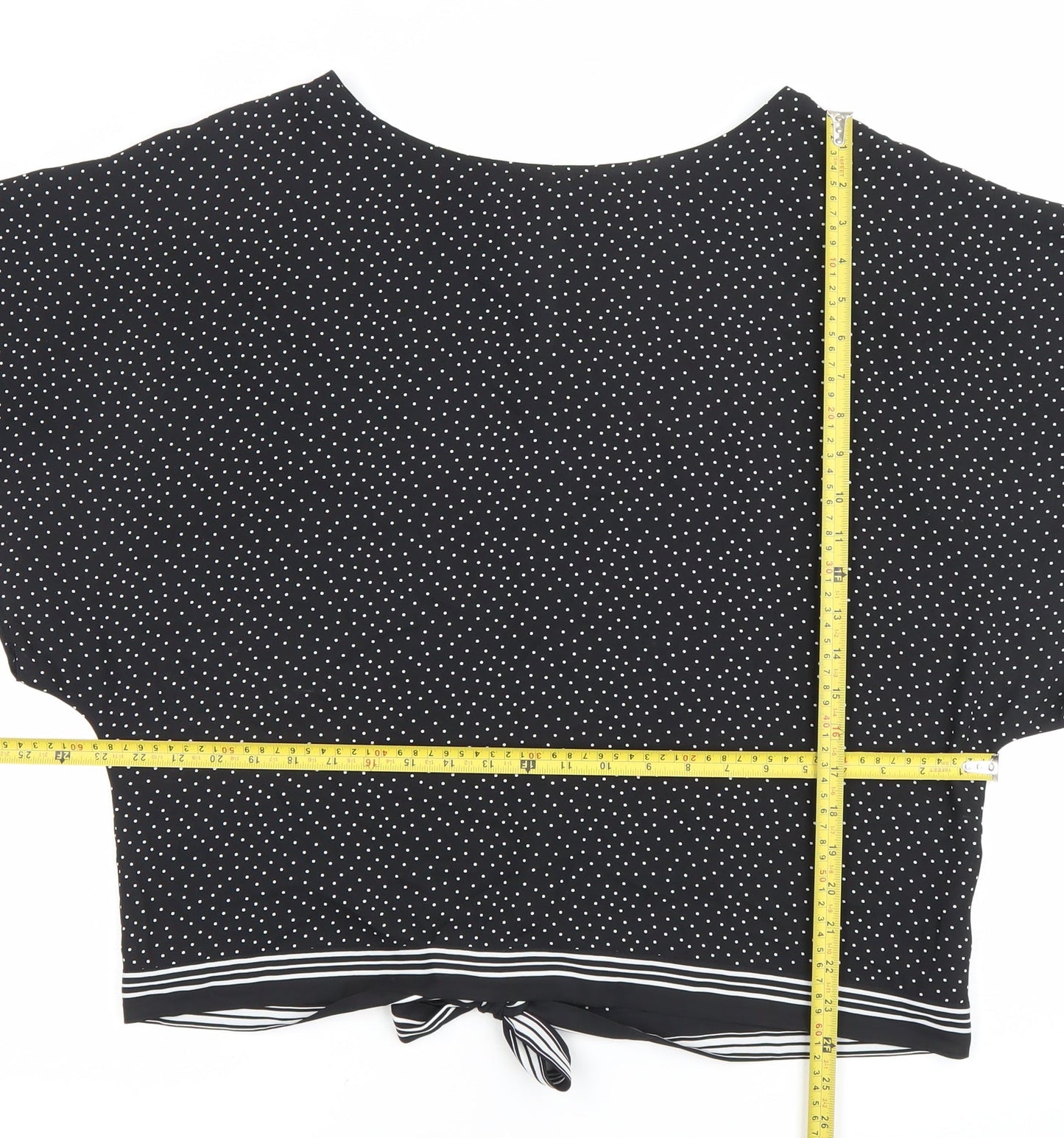 Womens UK Size 18 The Collection Debenhams Black Cropped Blouse