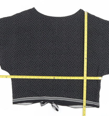 Womens UK Size 18 The Collection Debenhams Black Cropped Blouse