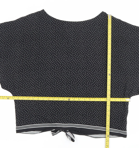 Womens UK Size 18 The Collection Debenhams Black Cropped Blouse