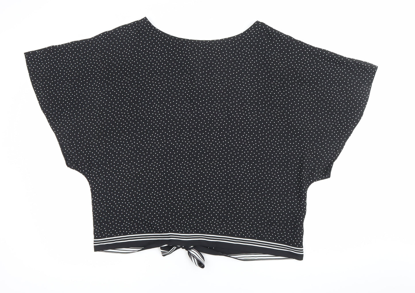 Womens UK Size 18 The Collection Debenhams Black Cropped Blouse