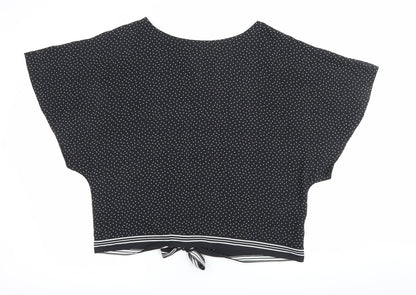 Womens UK Size 18 The Collection Debenhams Black Cropped Blouse