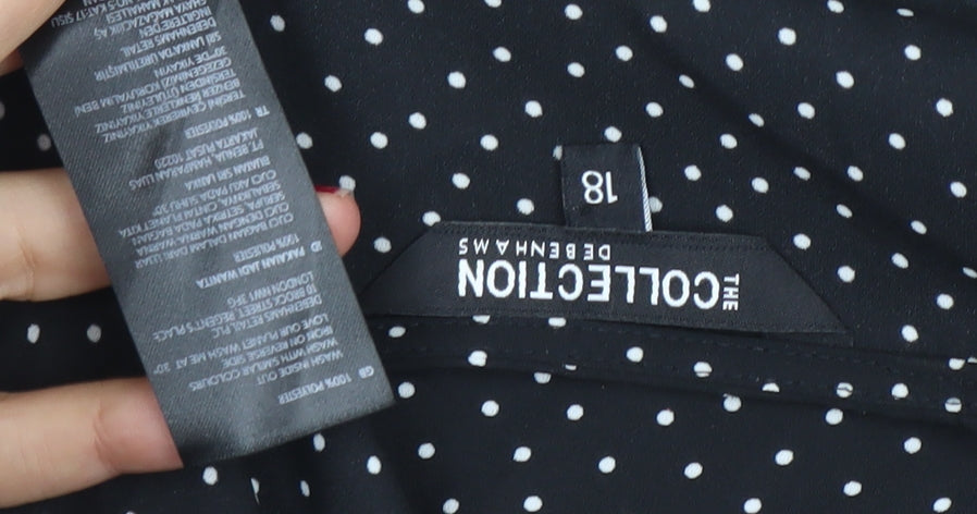 Womens UK Size 18 The Collection Debenhams Black Cropped Blouse