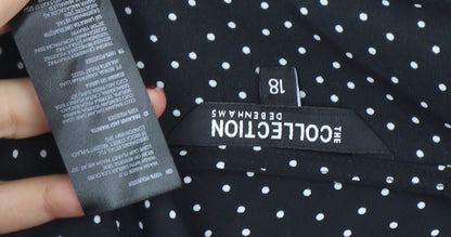 Womens UK Size 18 The Collection Debenhams Black Cropped Blouse