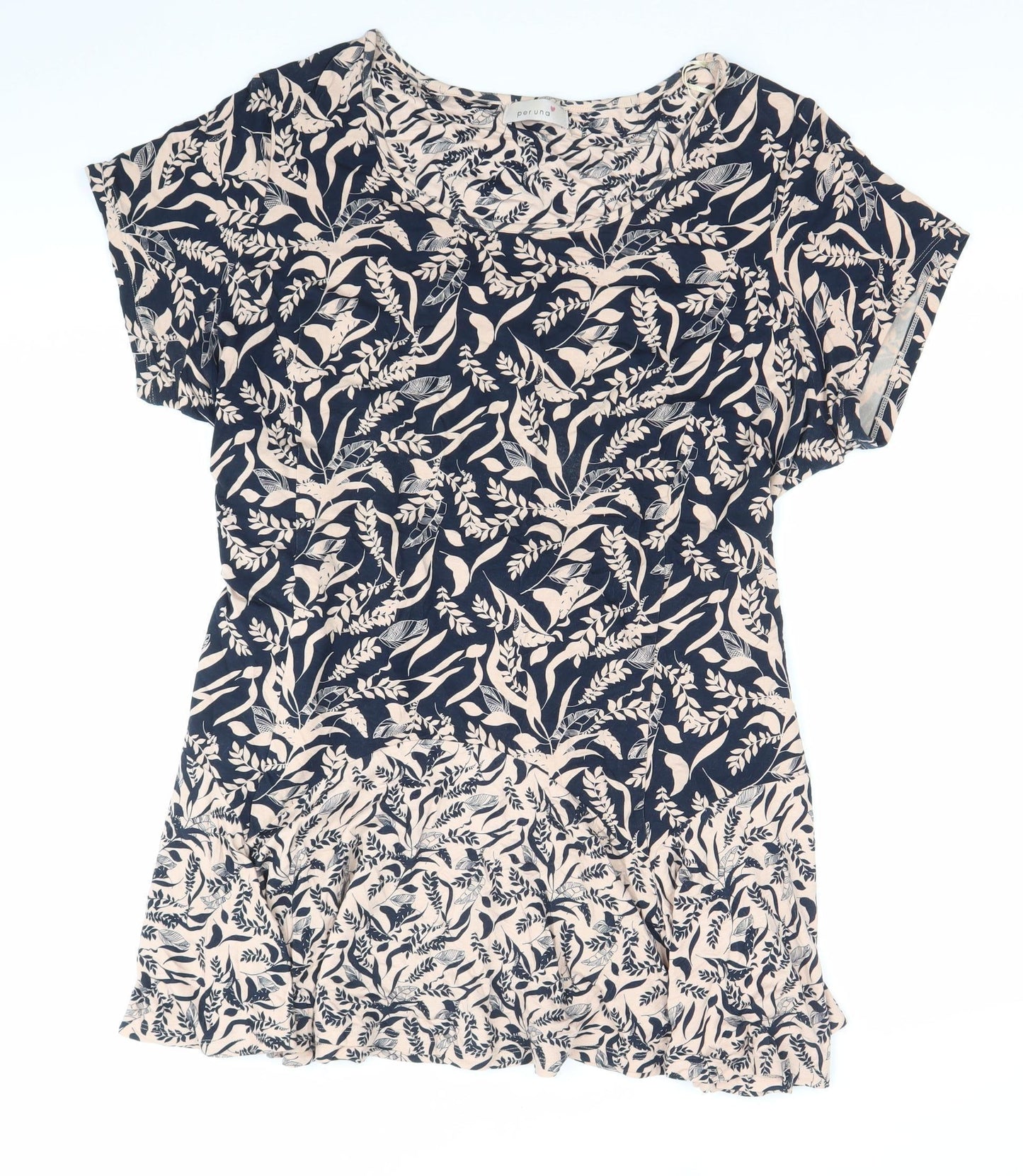 Marks and Spencer Women’s Blue Beige Floral A-Line Dress Size 22