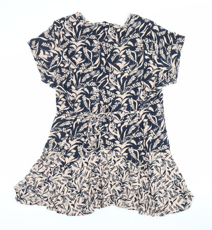 Marks and Spencer Women’s Blue Beige Floral A-Line Dress Size 22
