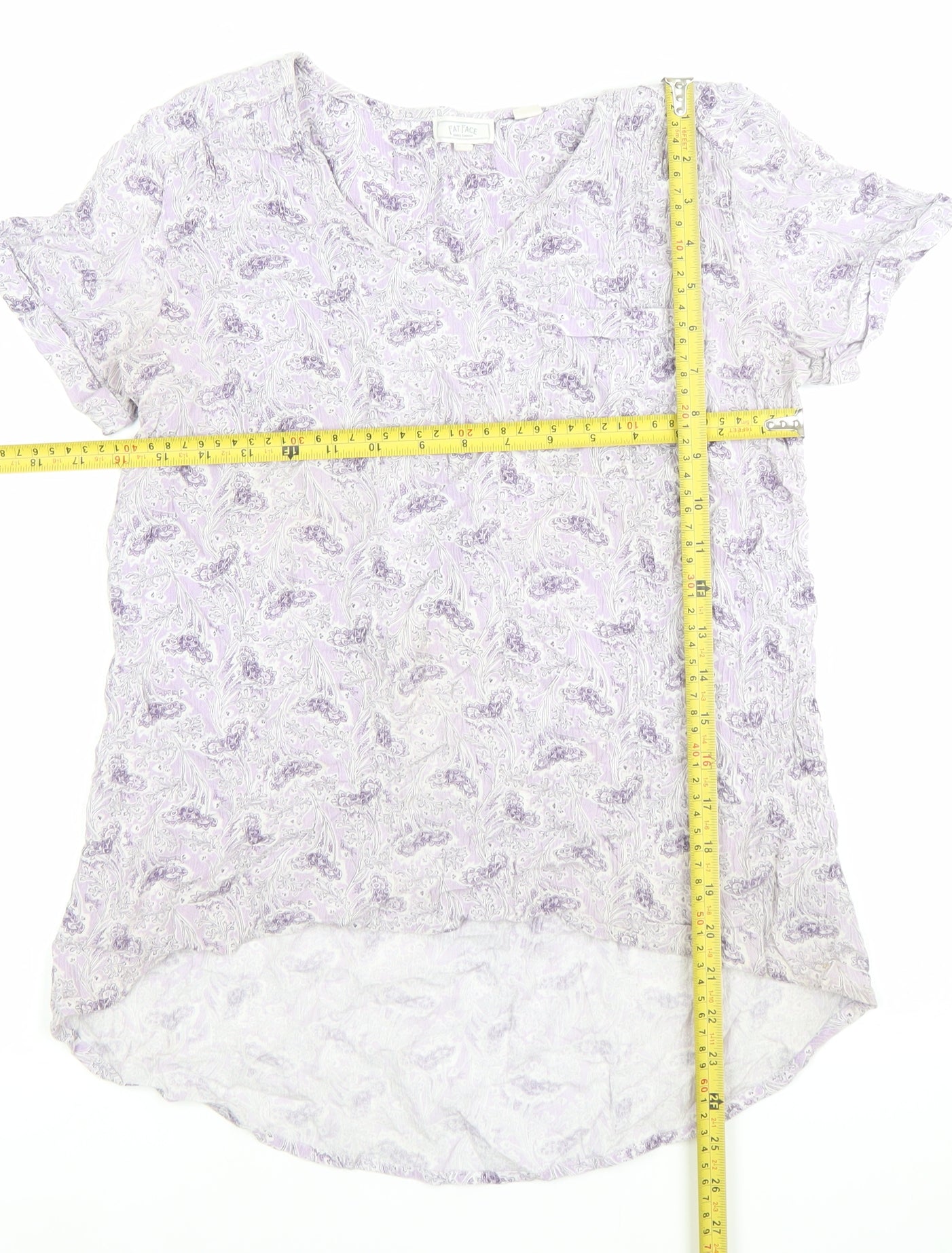 Womens UK Size 10 Fat Face Purple Tunic Blouse