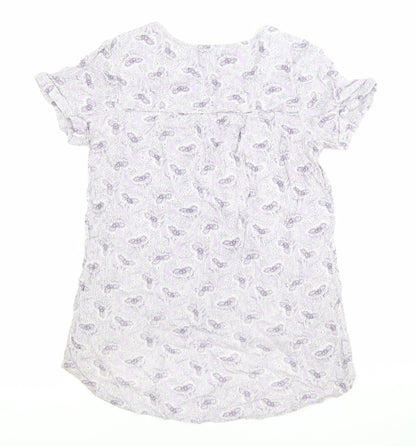 Womens UK Size 10 Fat Face Purple Tunic Blouse