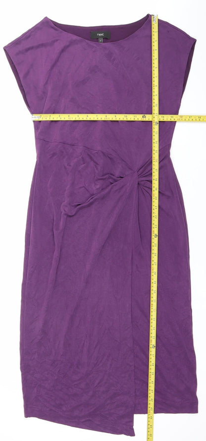 Next Women’s Purple Sleeveless Sheath Dress Size 12 Ruched Detail