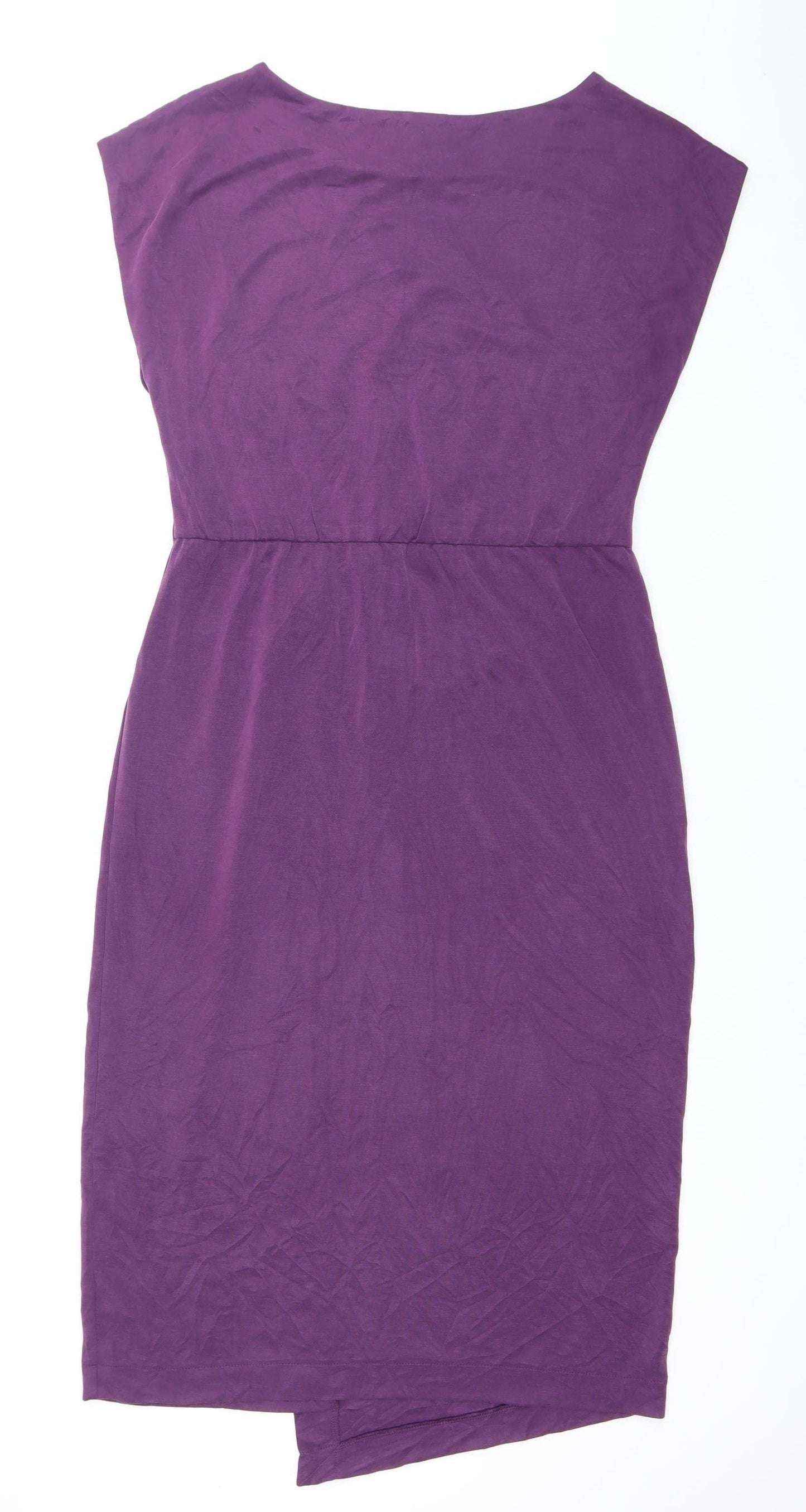 Next Women’s Purple Sleeveless Sheath Dress Size 12 Ruched Detail