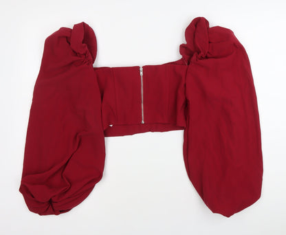 Womens UK Size 8 Oh Polly Red Cropped Blouse