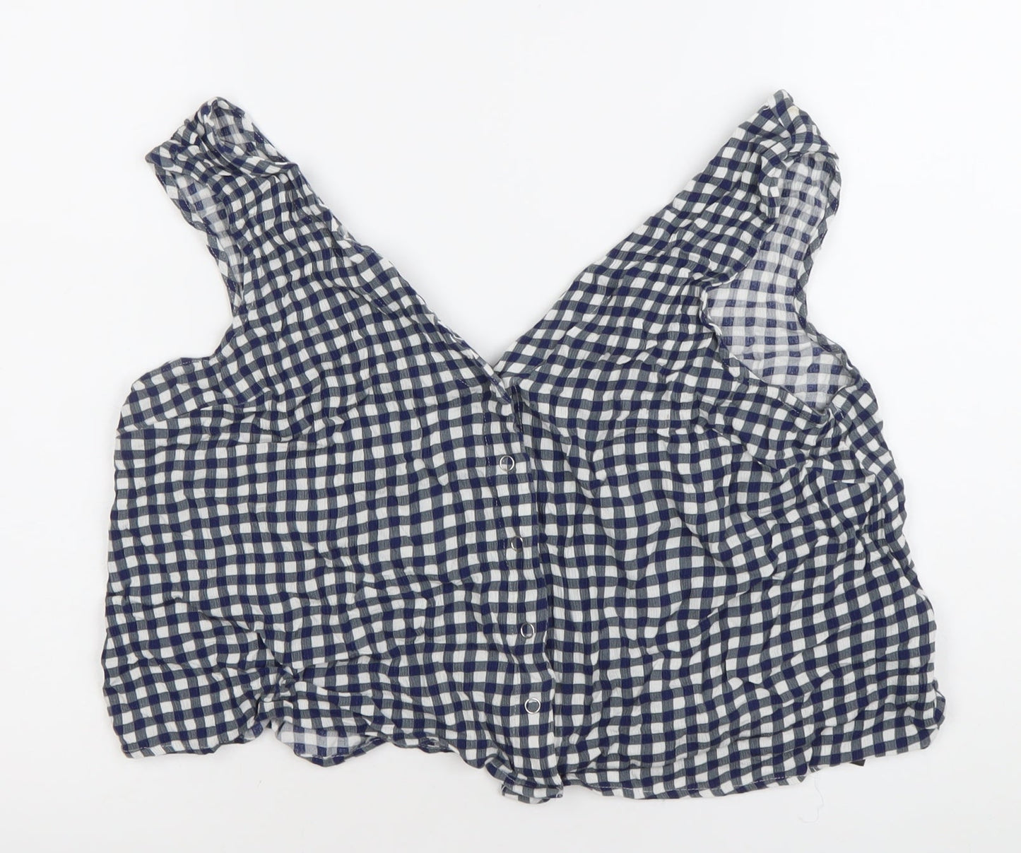 Womens UK Size 12 ASOS Blue Cropped Blouse