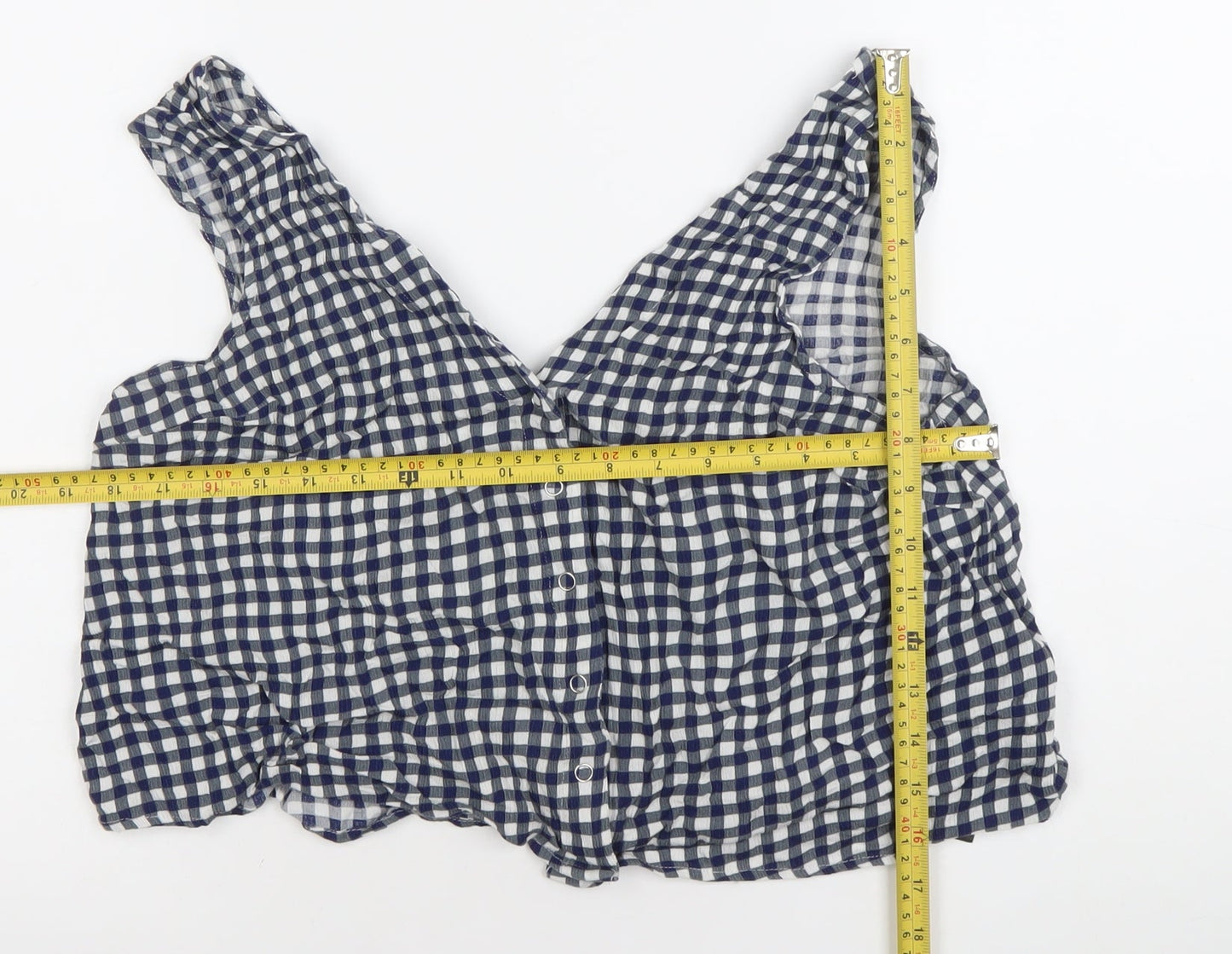Womens UK Size 12 ASOS Blue Cropped Blouse