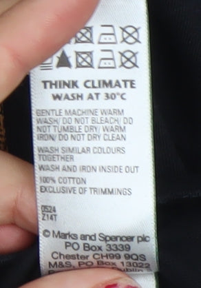 Teens UK Size 10 Marks and Spencer Black Basic T-Shirt