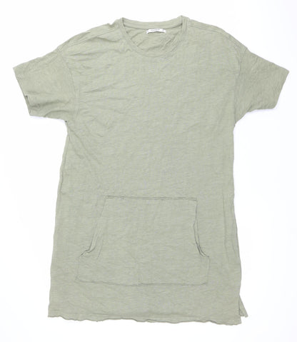Pull&Bear Women’s Green Cotton Short Sleeve T-Shirt Dress Size 12