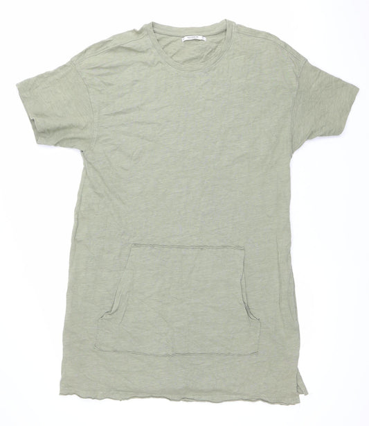 Pull&Bear Women’s Green Cotton Short Sleeve T-Shirt Dress Size 12