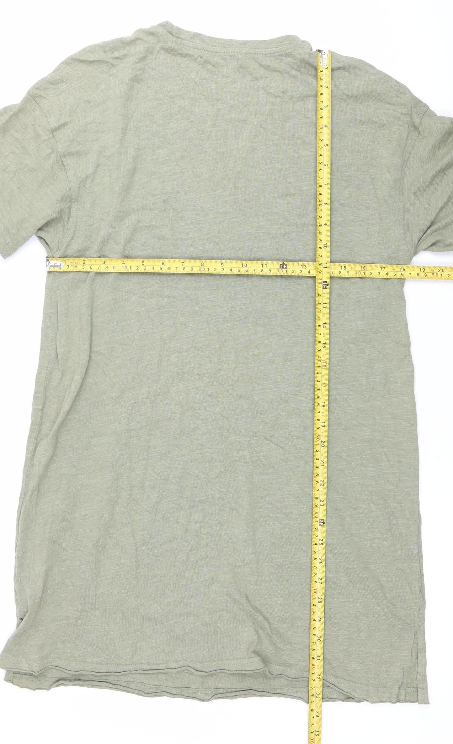 Pull&Bear Women’s Green Cotton Short Sleeve T-Shirt Dress Size 12
