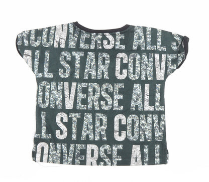 Converse Girls Black Graphic Logo T-Shirt 8-10 Years Casual Crew Neck