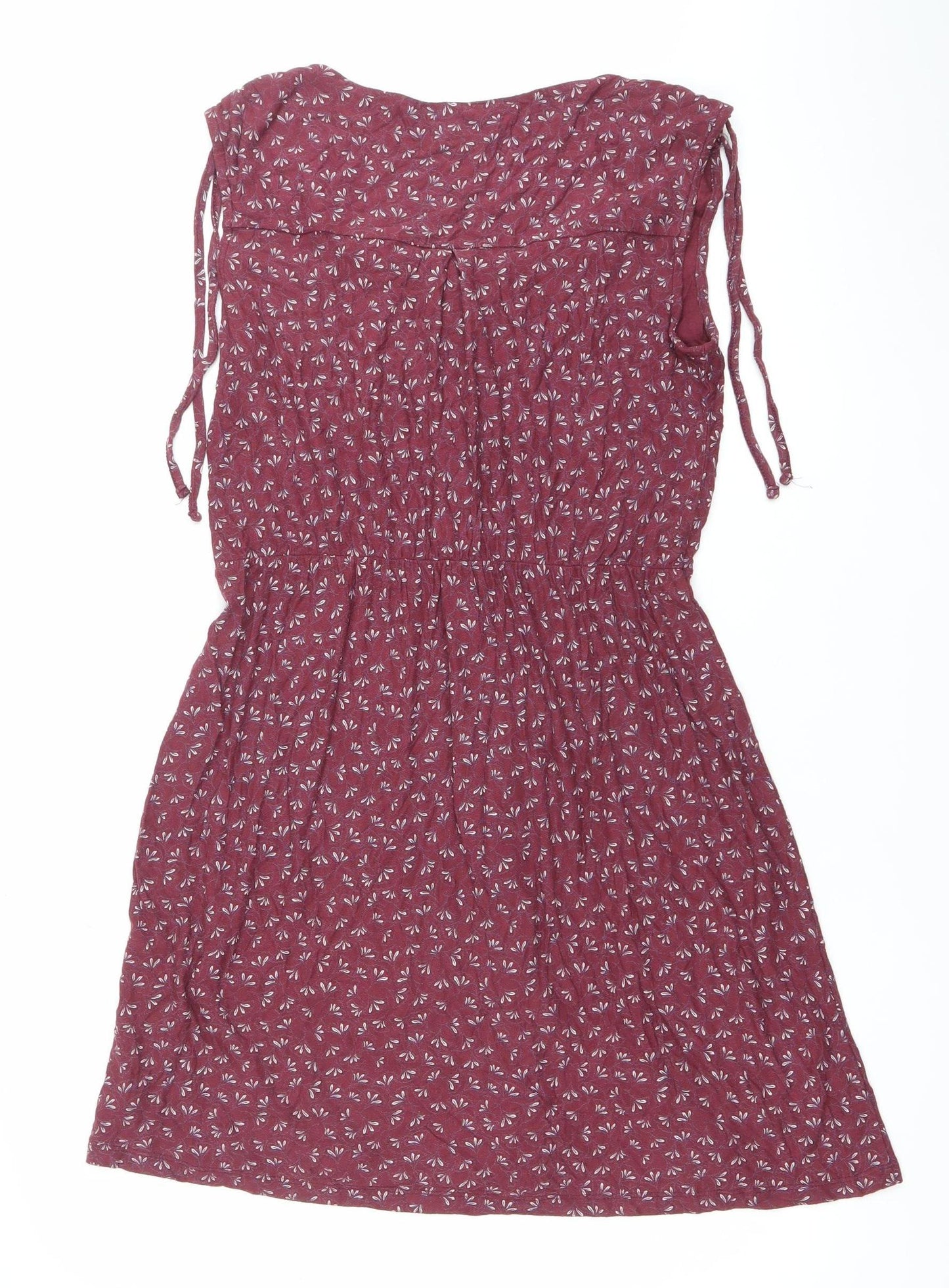 Next Womens Red Floral Knee Length A-Line Dress Size 12