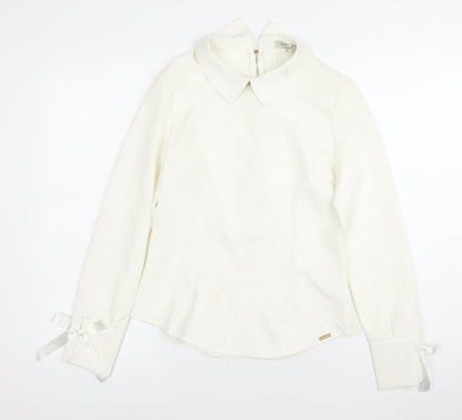 Freesia Paris Women’s Ivory Collared Long Sleeve Blouse M