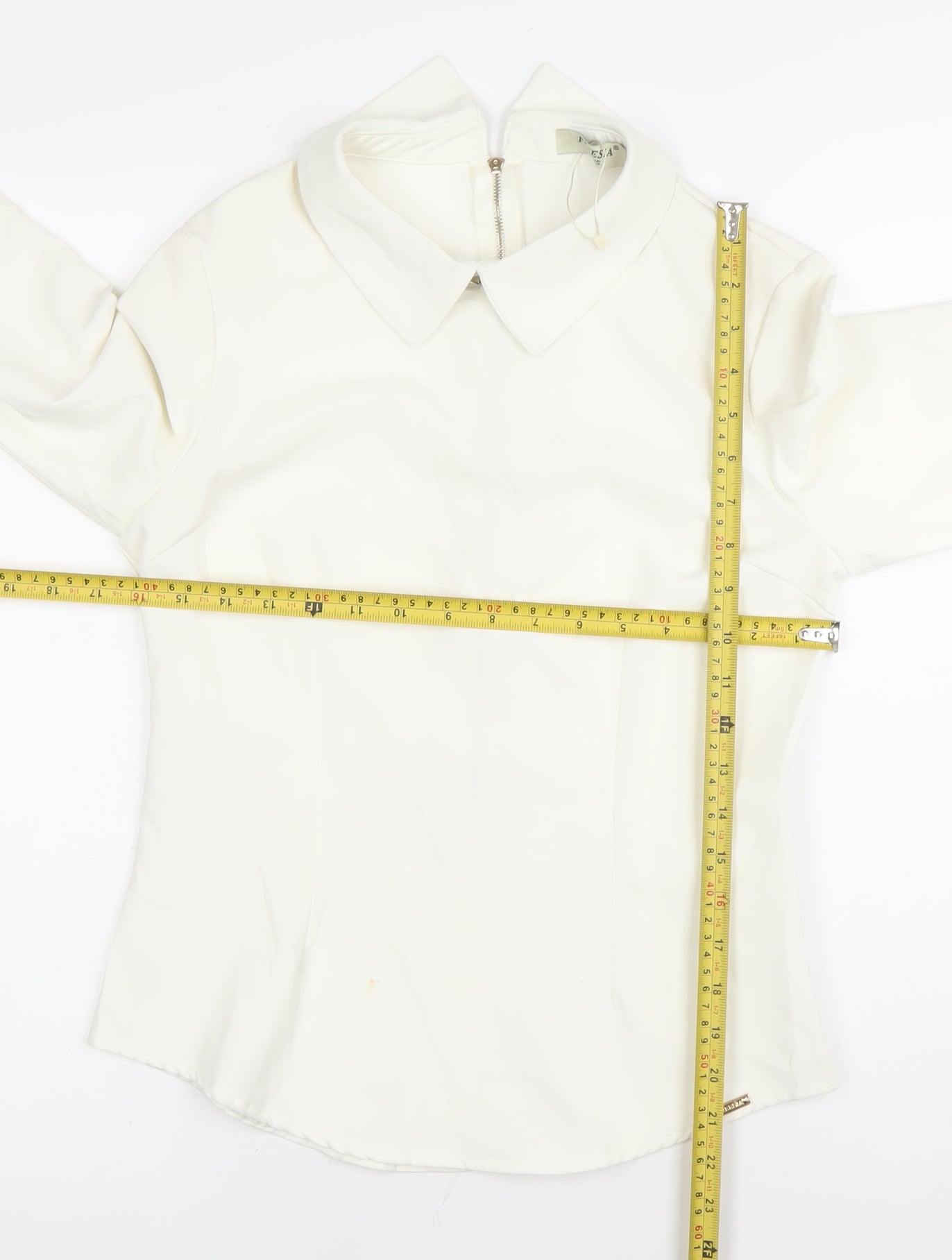 Freesia Paris Women’s Ivory Collared Long Sleeve Blouse M