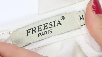 Freesia Paris Women’s Ivory Collared Long Sleeve Blouse M