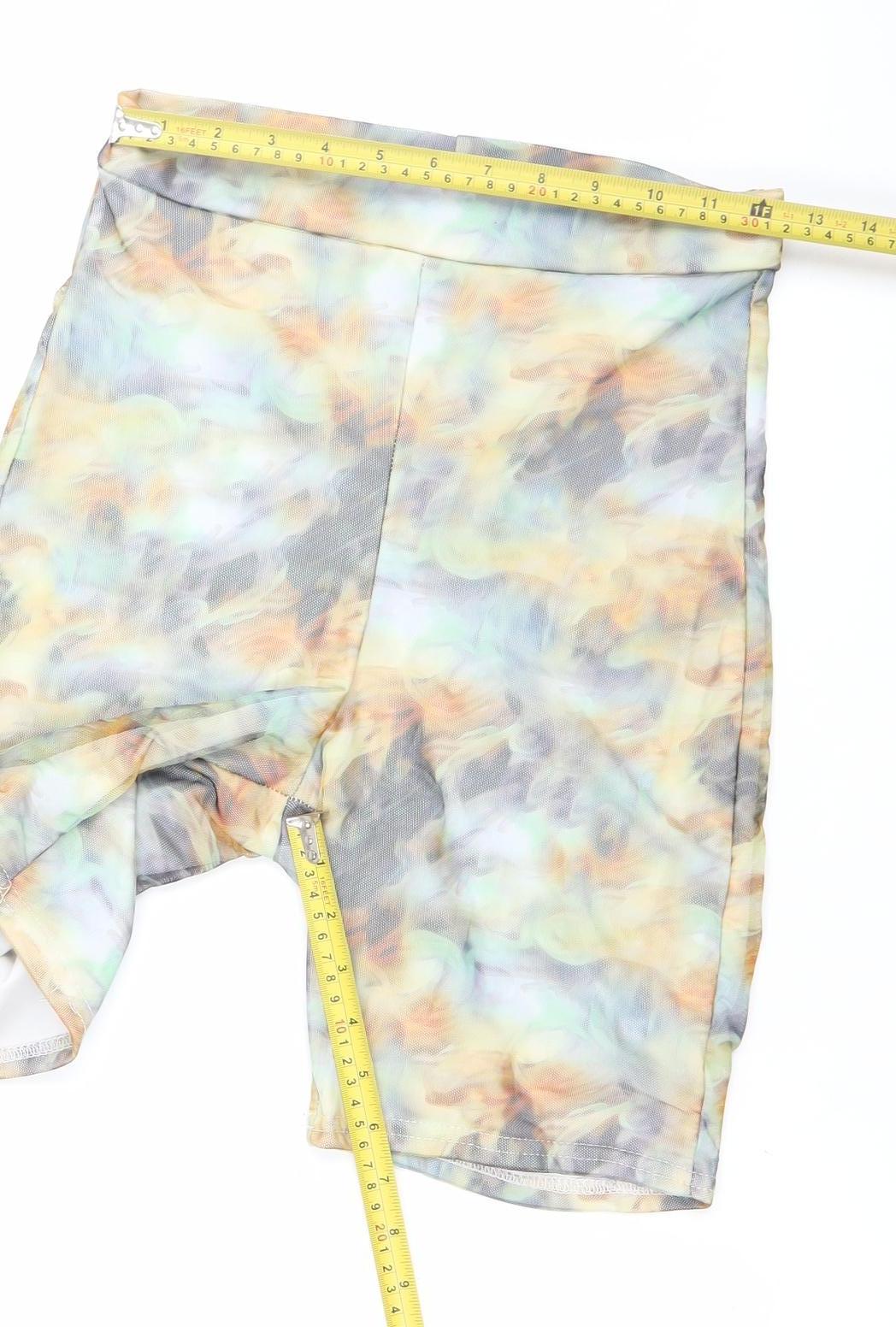 PrettyLittleThing Women’s Multicoloured Biker Shorts Size 10 Slim Fit Activewear