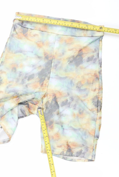 PrettyLittleThing Women’s Multicoloured Biker Shorts Size 10 Slim Fit Activewear