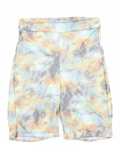 PrettyLittleThing Women’s Multicoloured Biker Shorts Size 10 Slim Fit Activewear