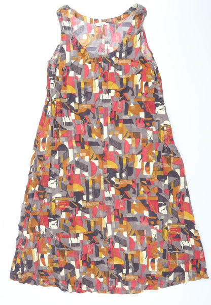 Nomads Women’s Multicoloured Geometric Cotton A-Line Dress Size 12