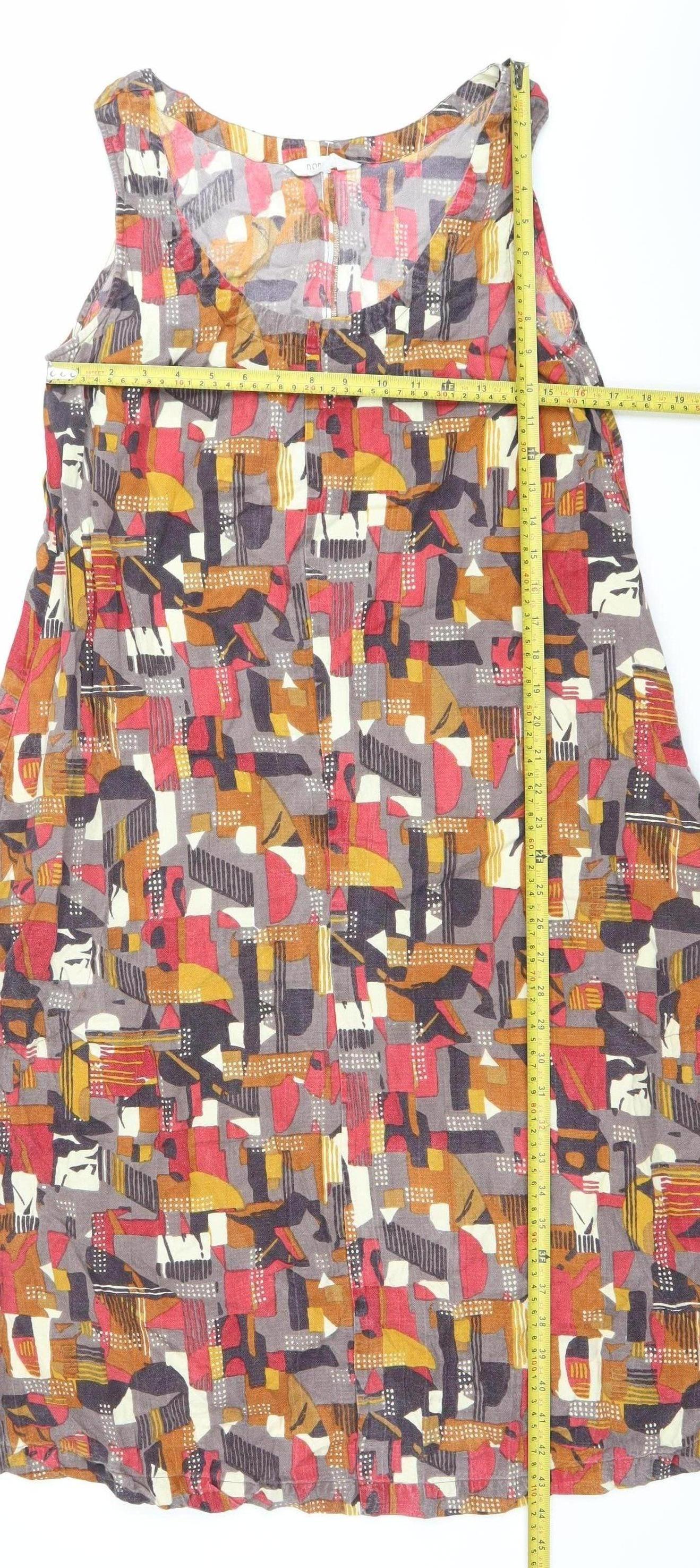 Nomads Women’s Multicoloured Geometric Cotton A-Line Dress Size 12