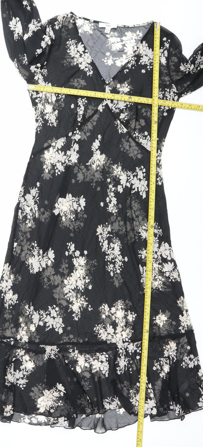 Marks and Spencer Women’s Black Floral A-Line Dress Size 12
