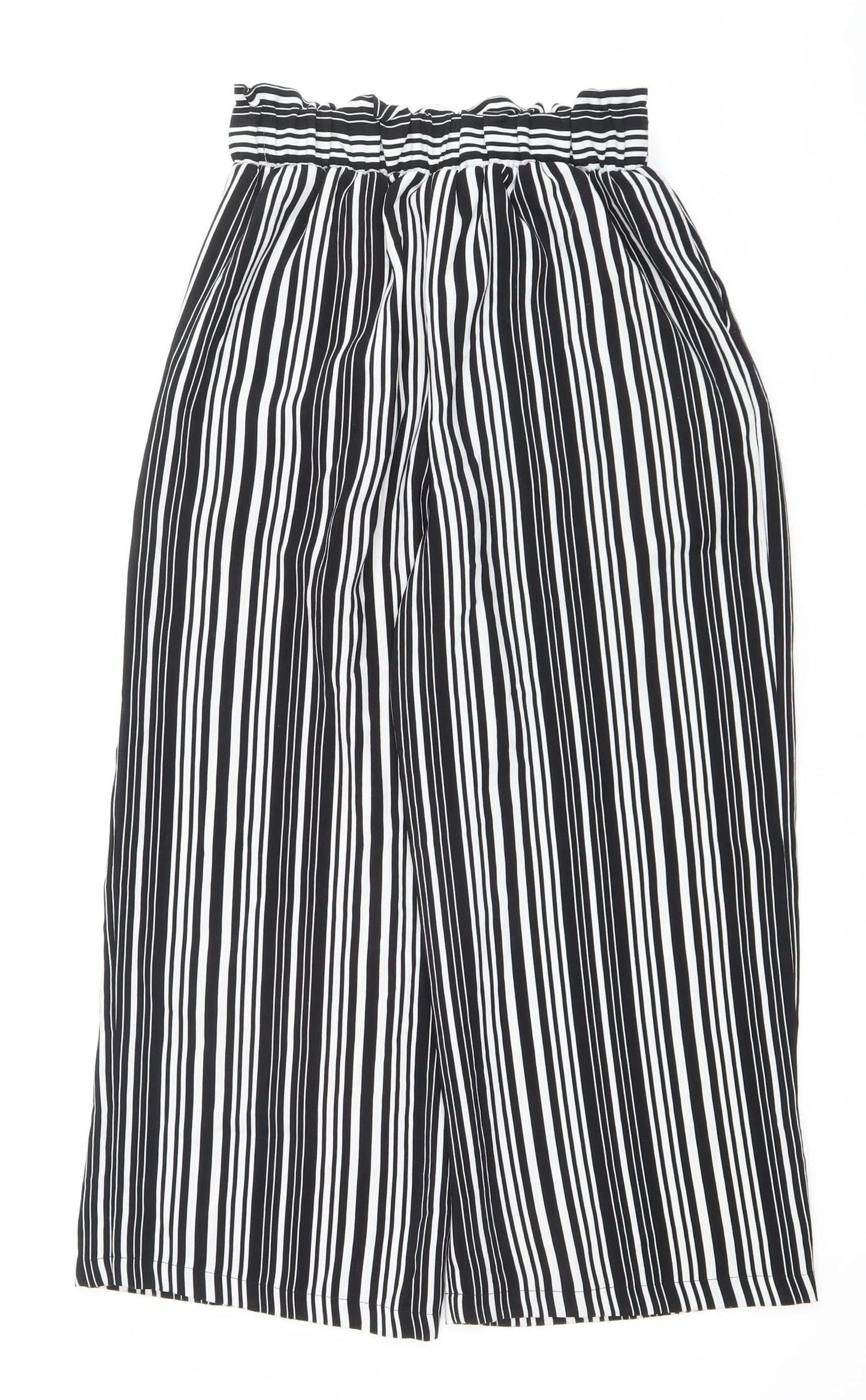 Womens UK Size 8 New Look Relaxed Fit Paperbag Black Trousers
