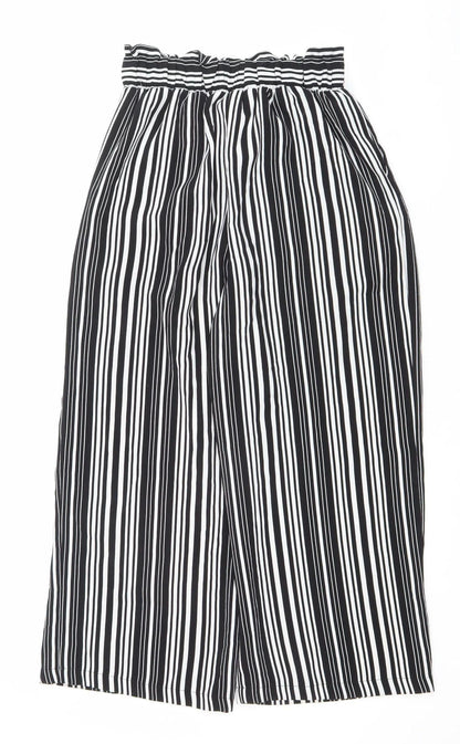 Womens UK Size 8 New Look Relaxed Fit Paperbag Black Trousers