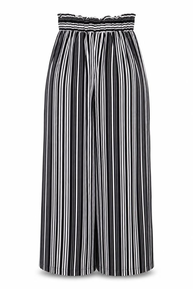 Womens UK Size 8 New Look Relaxed Fit Paperbag Black Trousers