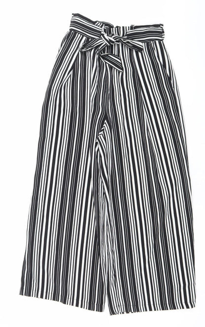 Womens UK Size 8 New Look Relaxed Fit Paperbag Black Trousers