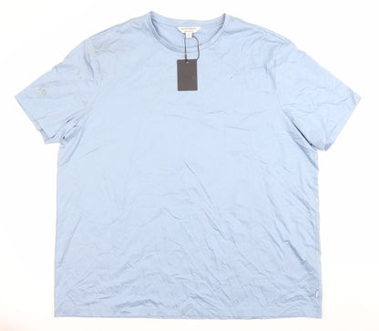 Marks and Spencer Autograph Men's Blue 3XL Cotton Crew Neck T-Shirt
