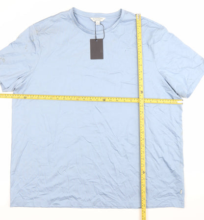 Marks and Spencer Autograph Men's Blue 3XL Cotton Crew Neck T-Shirt