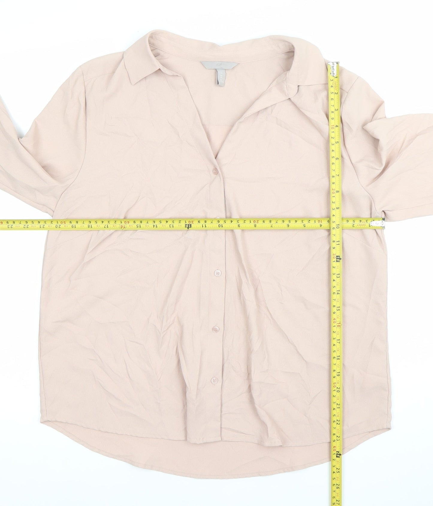 Womens UK Size 18 H&M Beige Basic Button-Up