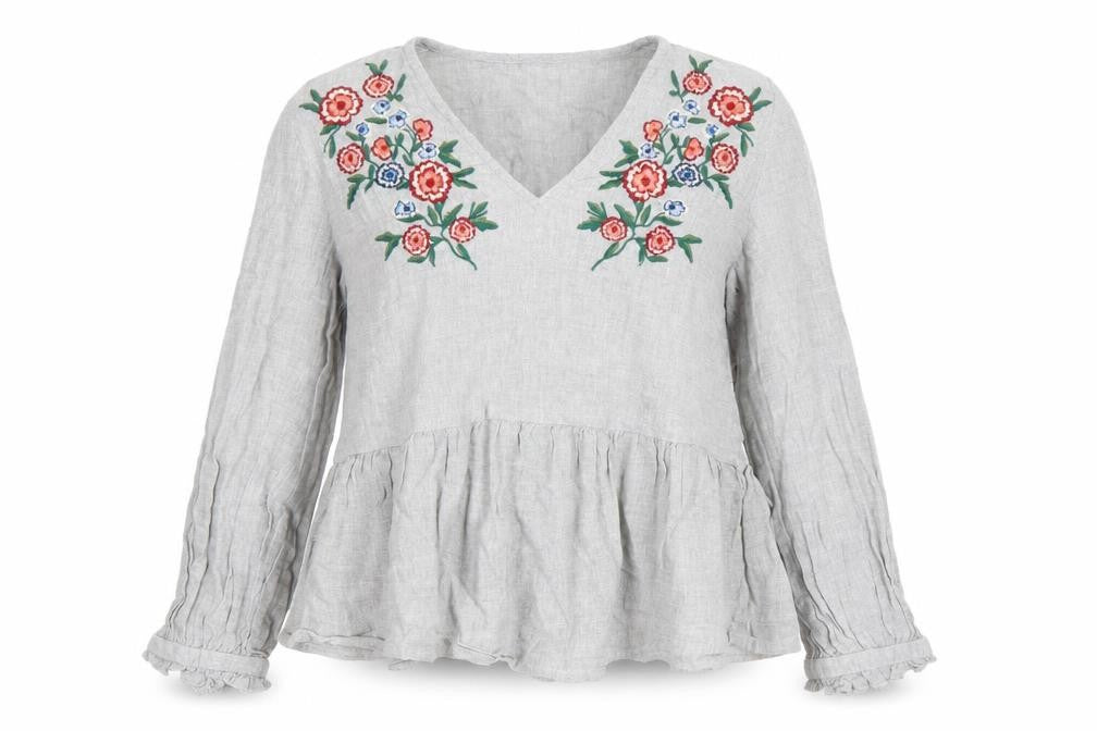 Womens UK Size S Zara Grey Tunic Blouse
