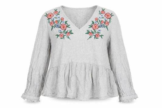 Womens UK Size S Zara Grey Tunic Blouse