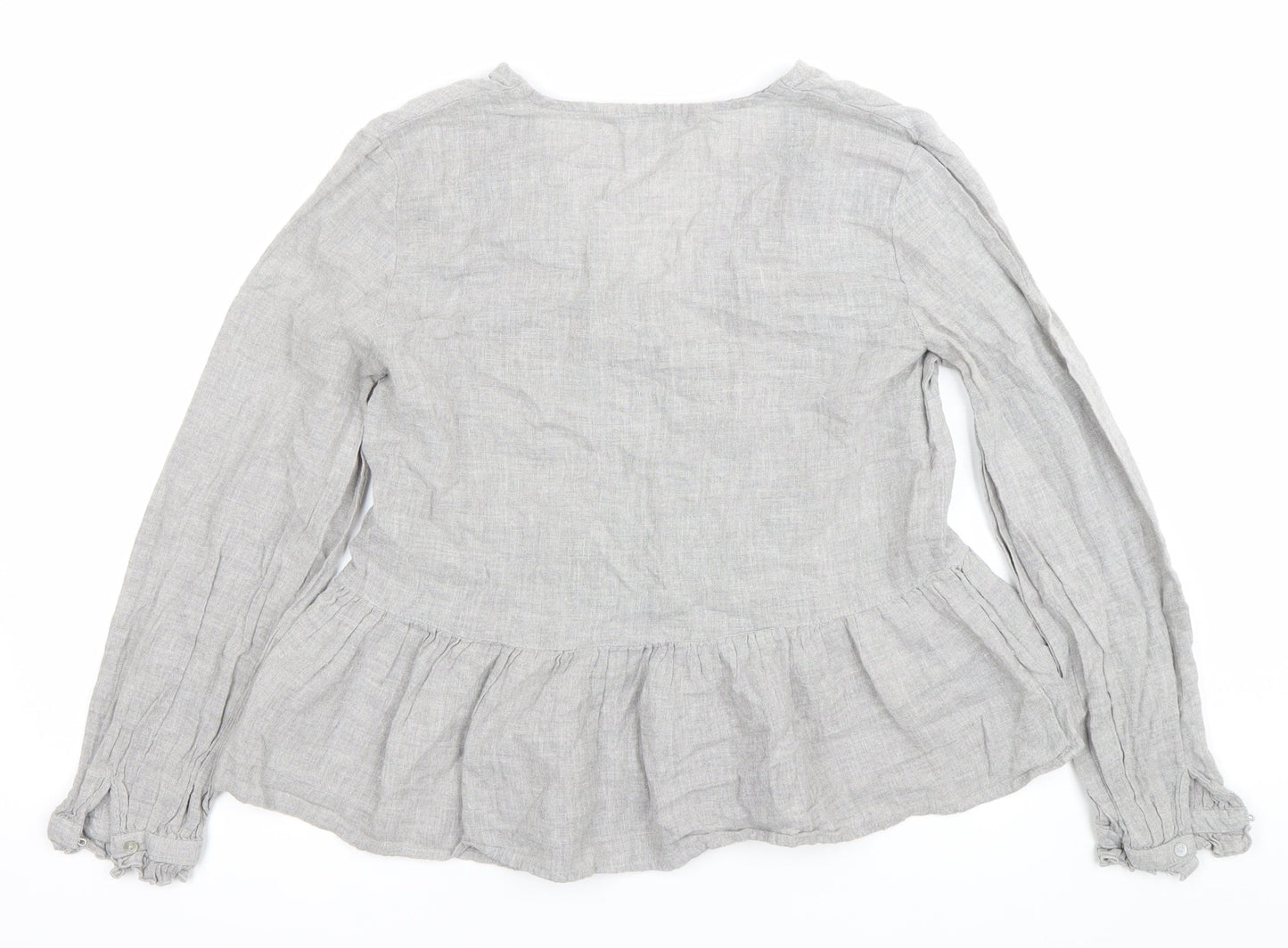 Womens UK Size S Zara Grey Tunic Blouse