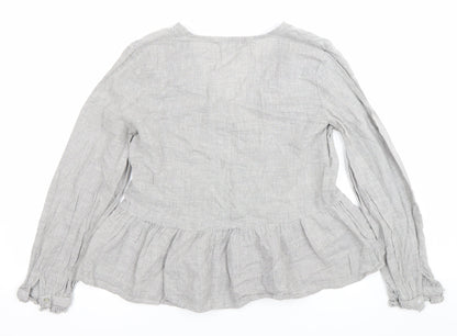 Womens UK Size S Zara Grey Tunic Blouse