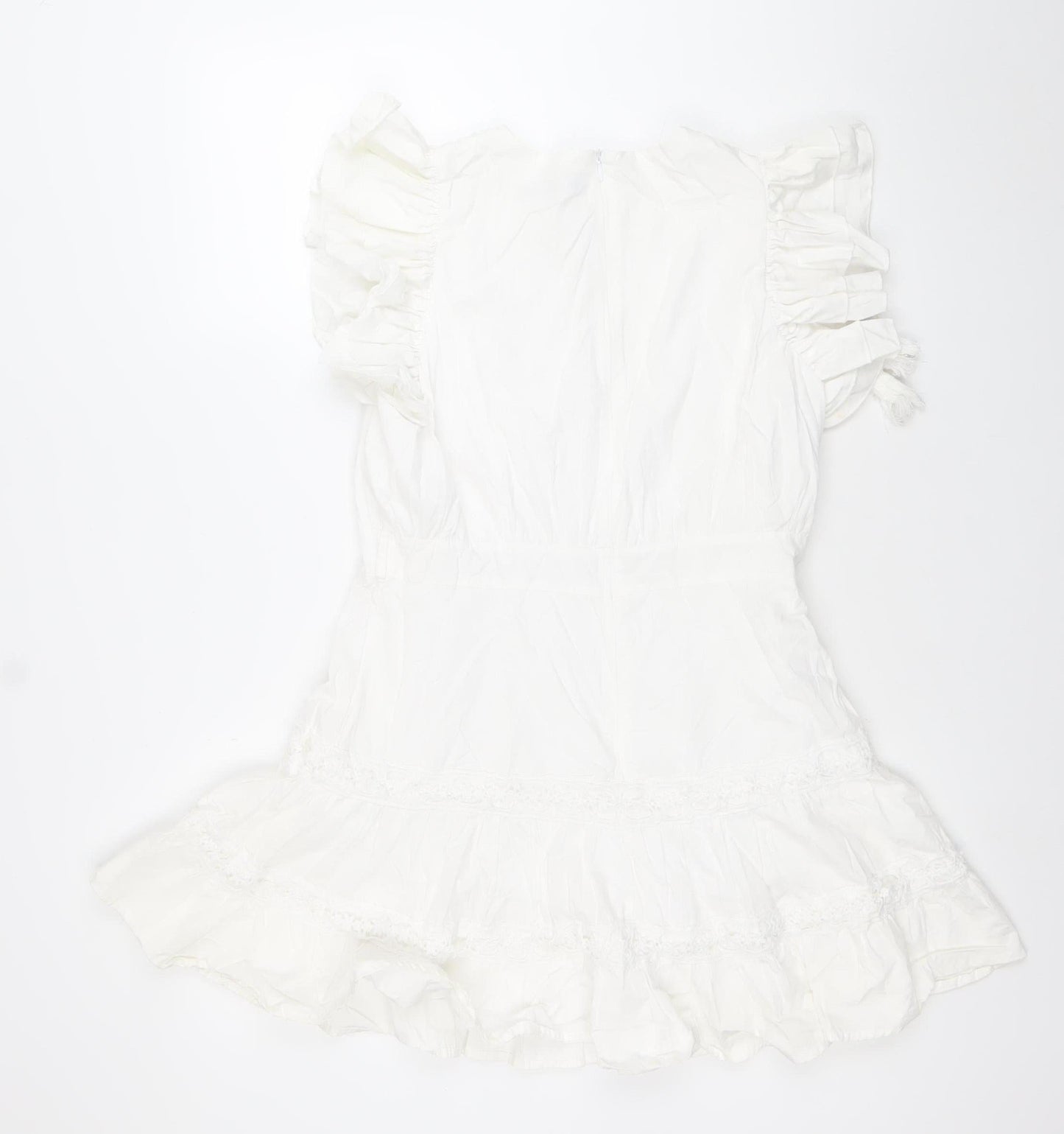 BPD Women’s White Bohemian Sleeveless Short Dress Size M