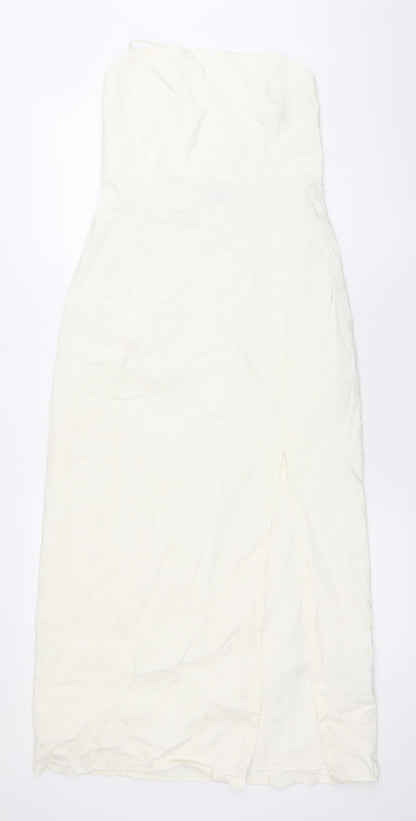Zara Women’s Ivory Halter Slip Dress Size 10 Long Summer Cocktail