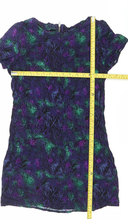 All About Eve Women’s Multicoloured Shift Dress Size 10 Short Sleeve Zip