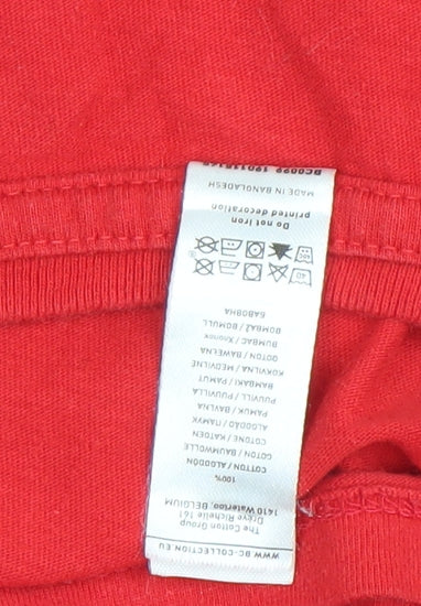 B&C Collection Women’s Red Cotton S T-Shirt Quote Print Casual