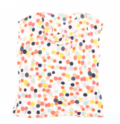 Hobbs Women’s Multicoloured Polka Dot Cowl Neck Sleeveless Blouse UK 12